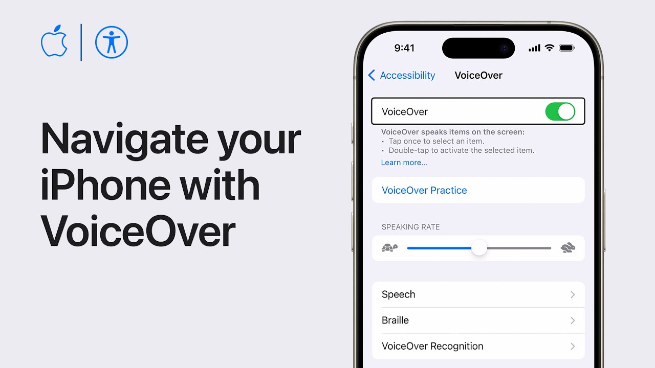 Foto di un iPhone con VoiceOver