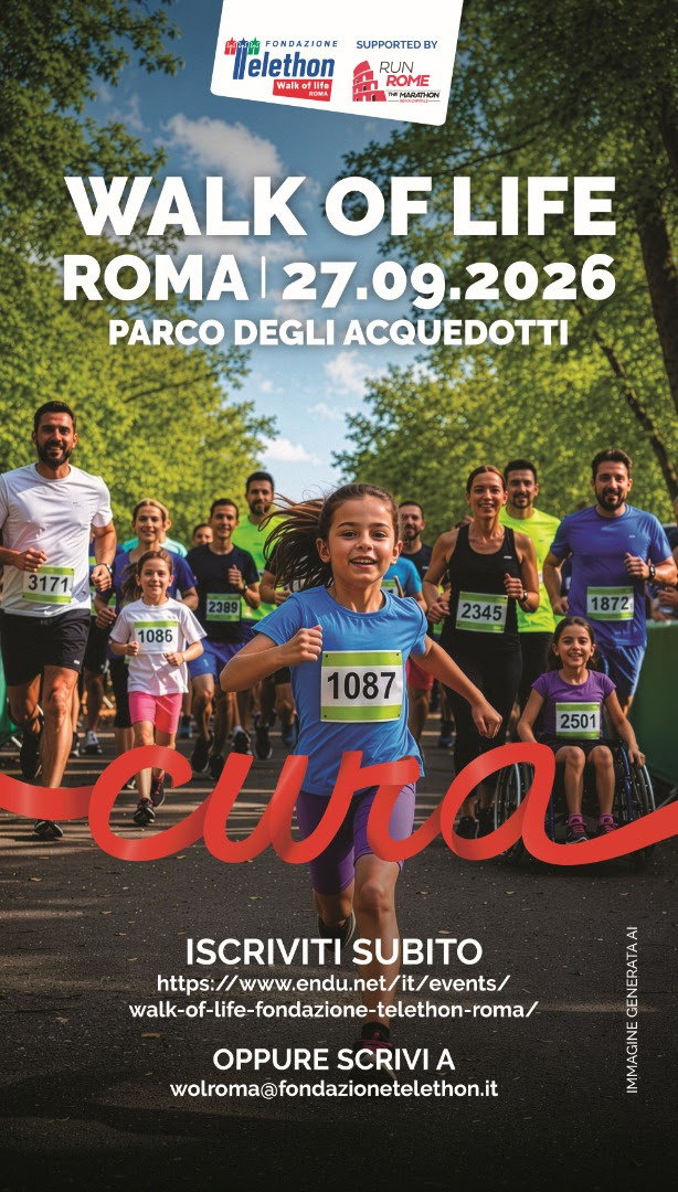 Fondazione Telethon riporta a Roma uno dei suoi eventi di sport e solidarietà più amati. Una corsa competitiva e non competitiva di 9,9 km e una passeggiata di 3 km aperta a tutti per sostenere la ricerca scientifica sulle malattie genetiche rare. Run Rome The Marathon sarà partner organizzativo