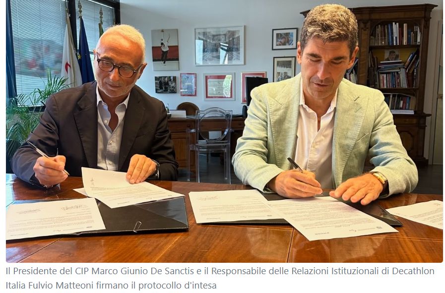 Promuovere il benessere psicofisico e la cultura del movimento tra le giovani generazioni con disabilità. E' con questo spirito che nasce il Protocollo d'Intesa triennale siglato dal Comitato Italiano Paralimpico e Decathlon Italia.
