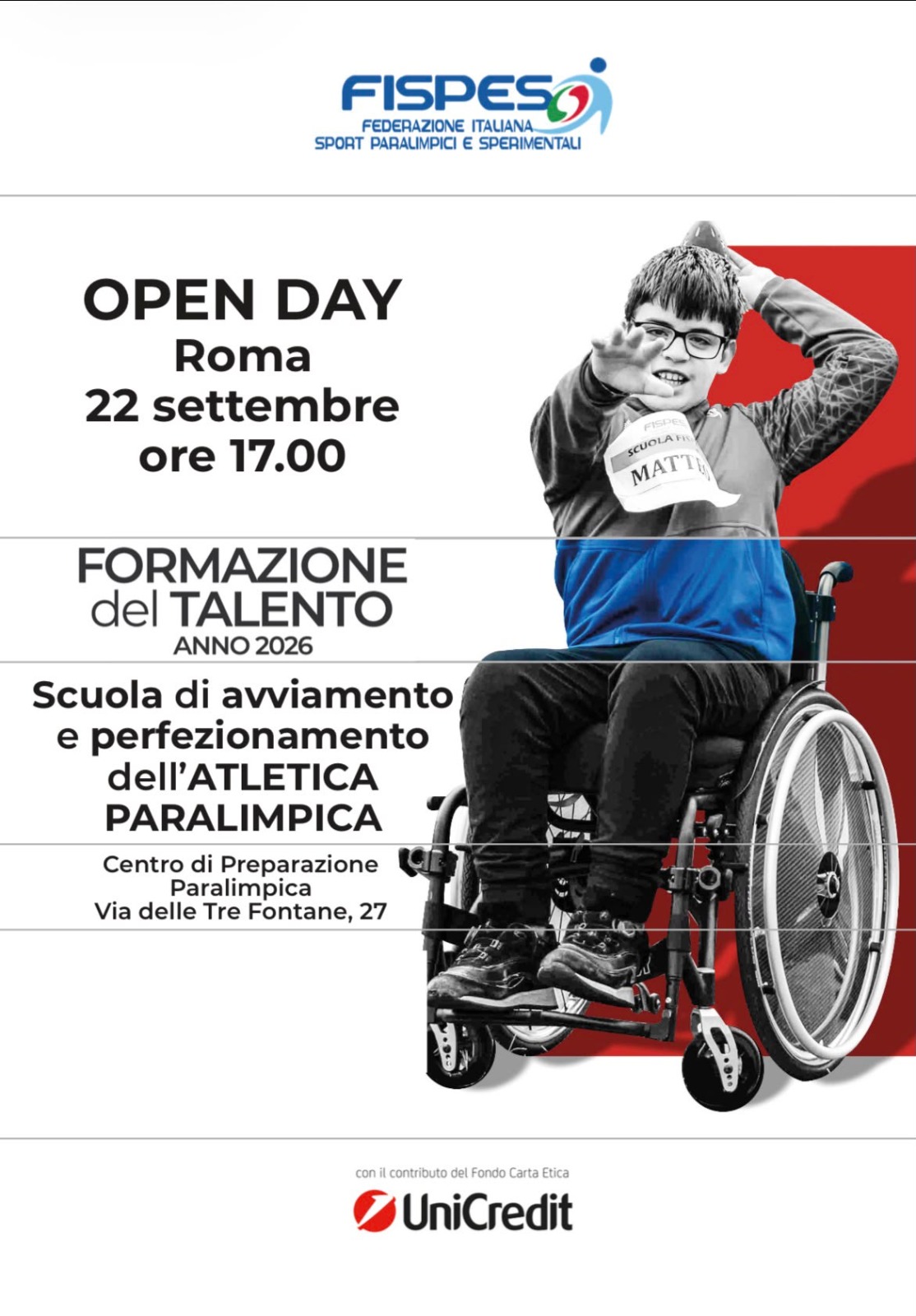 E' la locandina dell'evento, c'è una ragazzo in sedia a ruote in primo piano