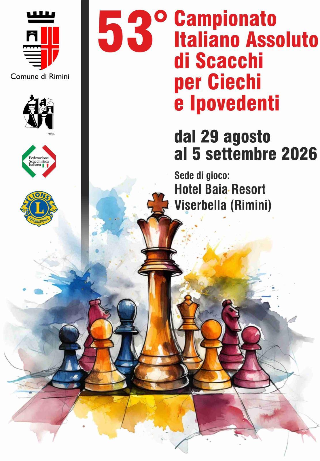 L'Hotel Baia Resort di Viserbella (Rimini) ha ospitato il 53° Campionato Italiano Assoluto di Scacchi per Ciechi e Ipovedenti, promosso dall'ASCID.