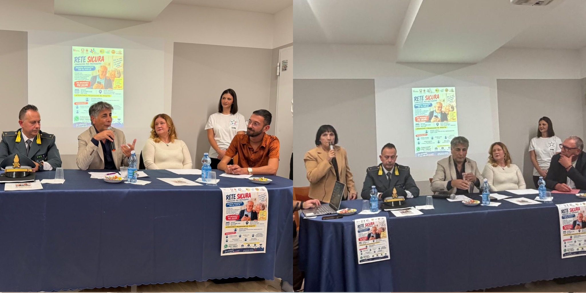 Incontro Rete Sicura: relatori parlano durante evento di prevenzione truffe over 65
